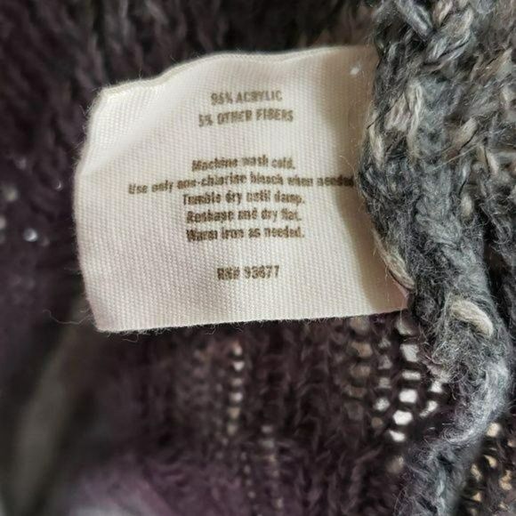 Decree Large Gray Tan Work striped kimono sweater‎ wrap front cardigan - Picture 6 of 6